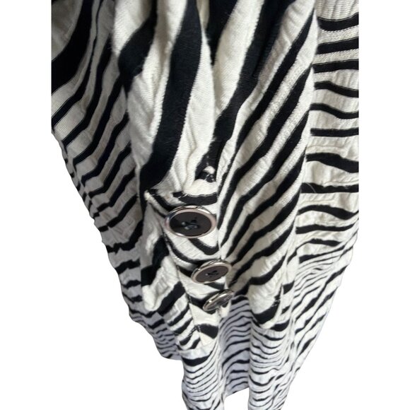 Chico's Zebra Stripe Open Front Cardigan Blazer Size L - Picture 5 of 8